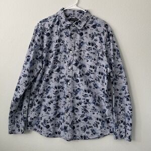 Banana‎ Republic Men's Shirt Cotton Oxford Untucked Slim Fit Business Floral XL